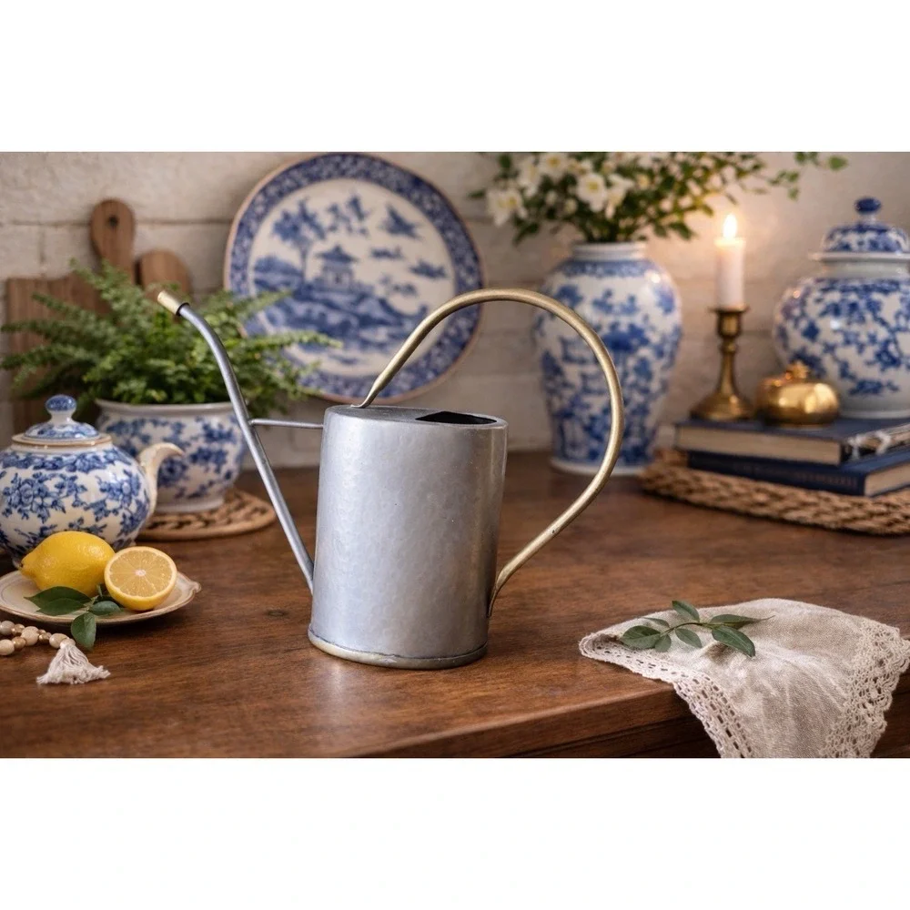 Vintage Brass Hammered Metal‎ Water Can | Modern Farmhouse Cottagecore